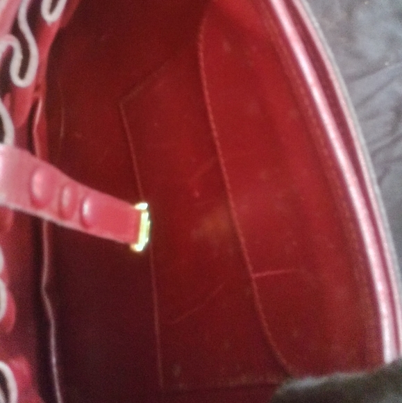 Les Must De Cartier Bordeaux leather suede gold cc monogram vintage bag purse - Picture 11 of 13